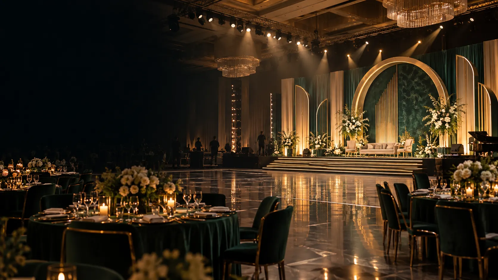 Elegant event venue prepared for guests