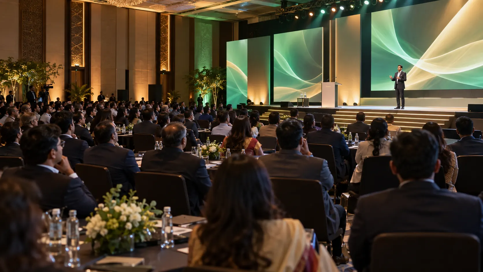 Audience at a contemporary corporate conference