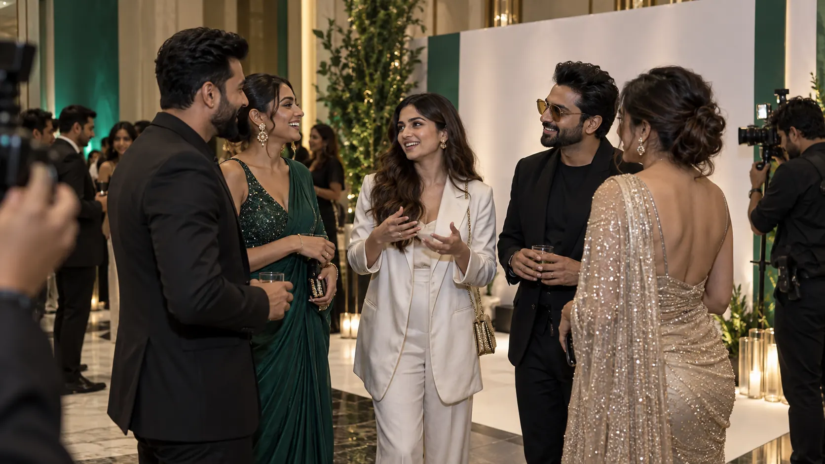 Creators and business guests networking at an event